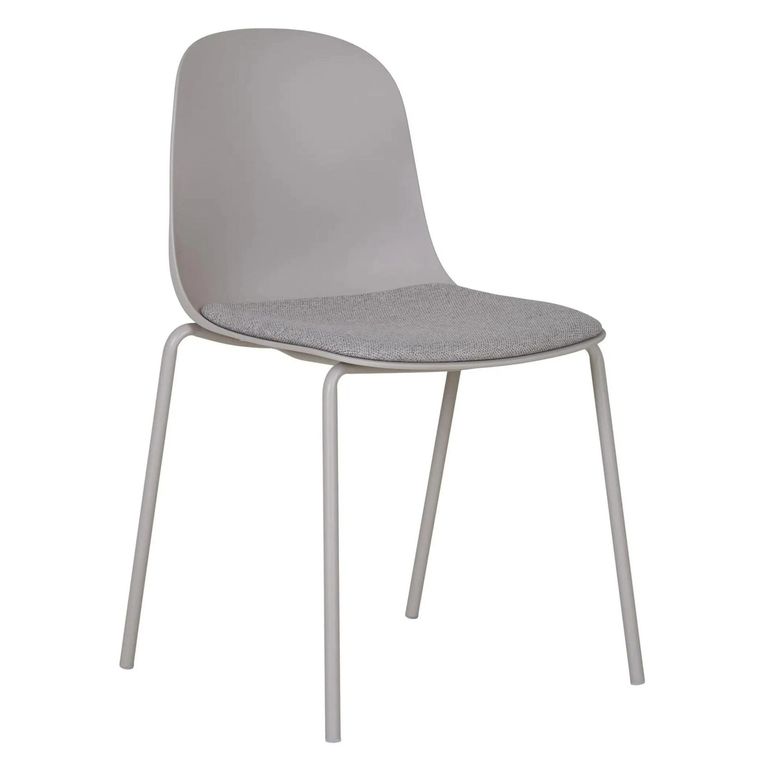 Madalena Dining Chair - Set of 2 - Light Grey Metal