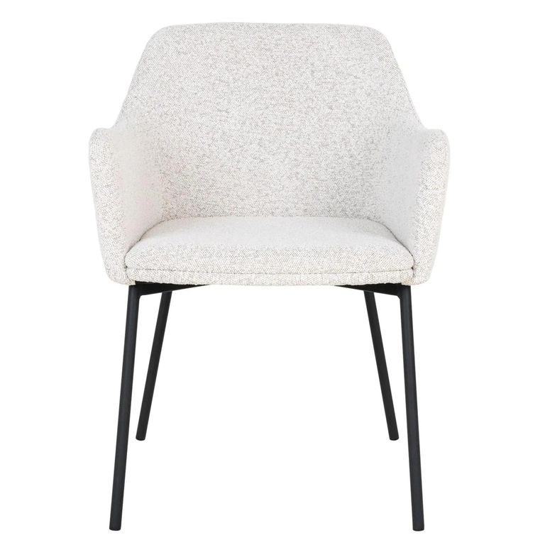 Melilla Dining Chair - Set of 2 - White Boucle Fabric