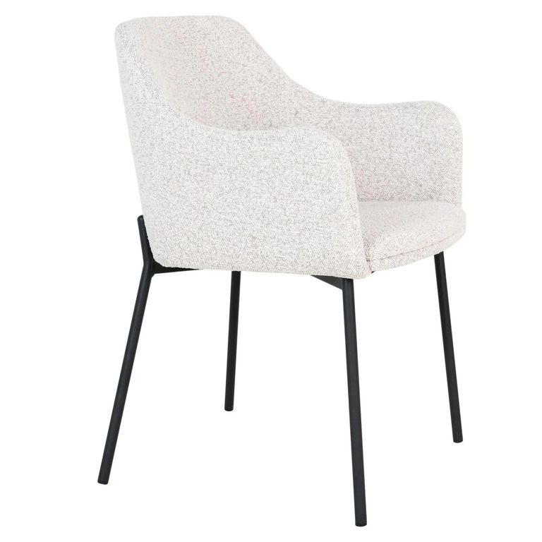 Melilla Dining Chair - Set of 2 - White Boucle Fabric