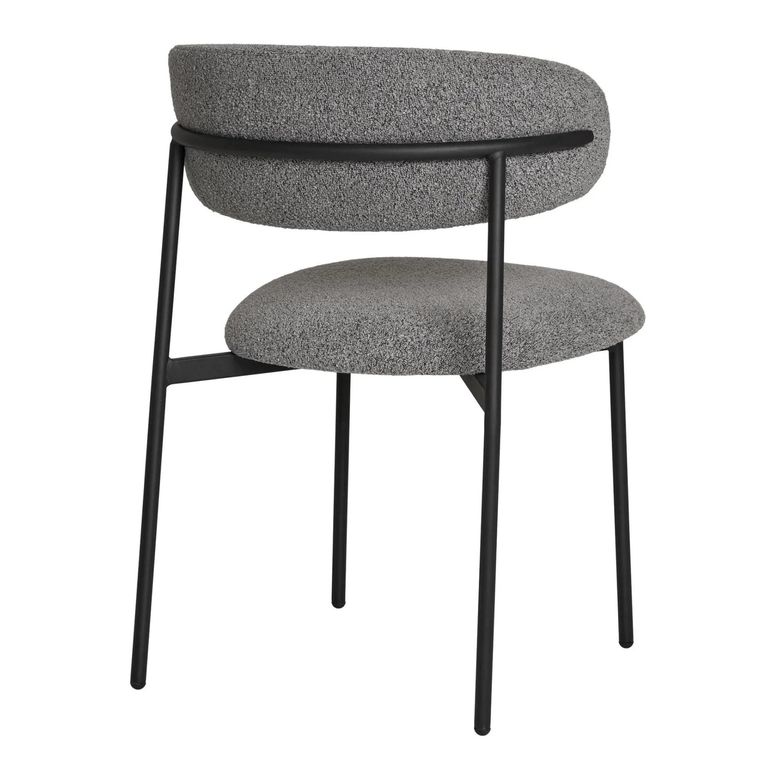 Mira Dining Chair - Set of 2 - Light Grey Boucle Fabric