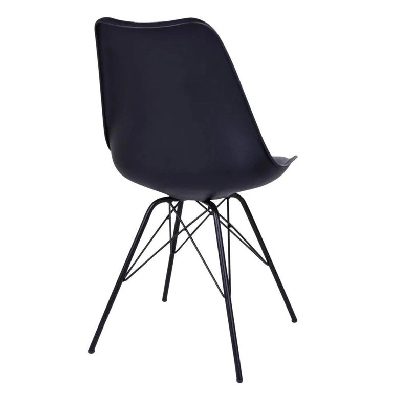 Oslo Dining Chair - Set of 2 - Black Faux Leather