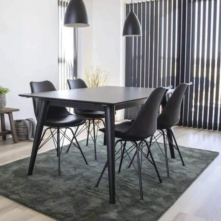 Oslo Dining Chair - Set of 2 - Black Faux Leather