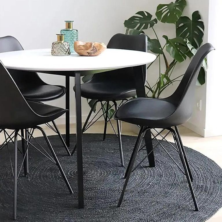Oslo Dining Chair - Set of 2 - Black Faux Leather