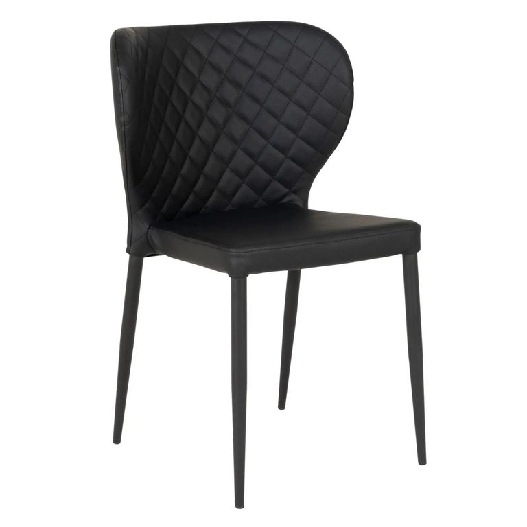 Pisa Dining Chair - Set of 2 - Black Faux Leather