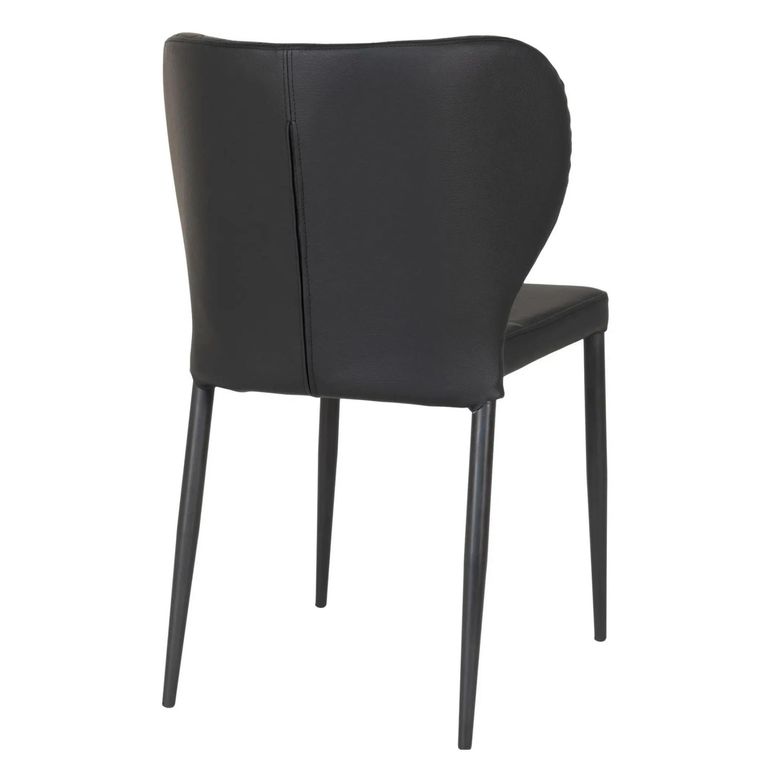Pisa Dining Chair - Set of 2 - Black Faux Leather