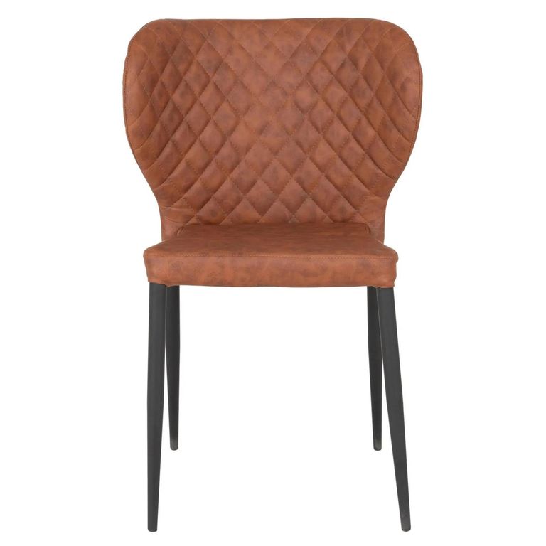 Pisa Dining Chair - Set of 2 - Vintage Brown Faux Leather