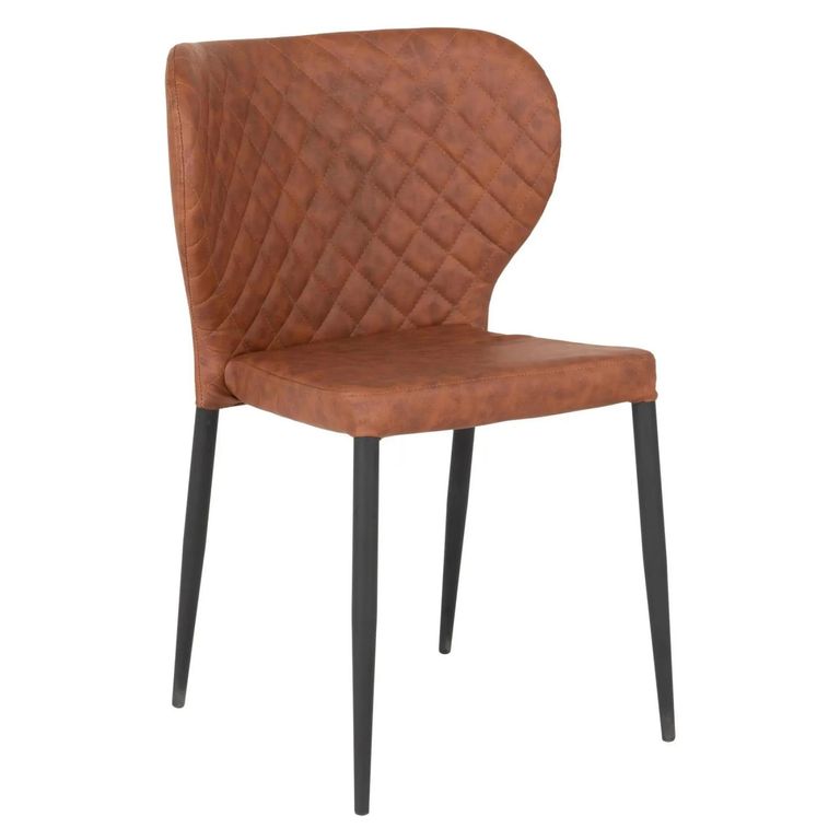 Pisa Dining Chair - Set of 2 - Vintage Brown Faux Leather