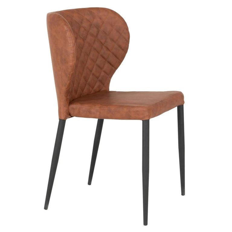 Pisa Dining Chair - Set of 2 - Vintage Brown Faux Leather