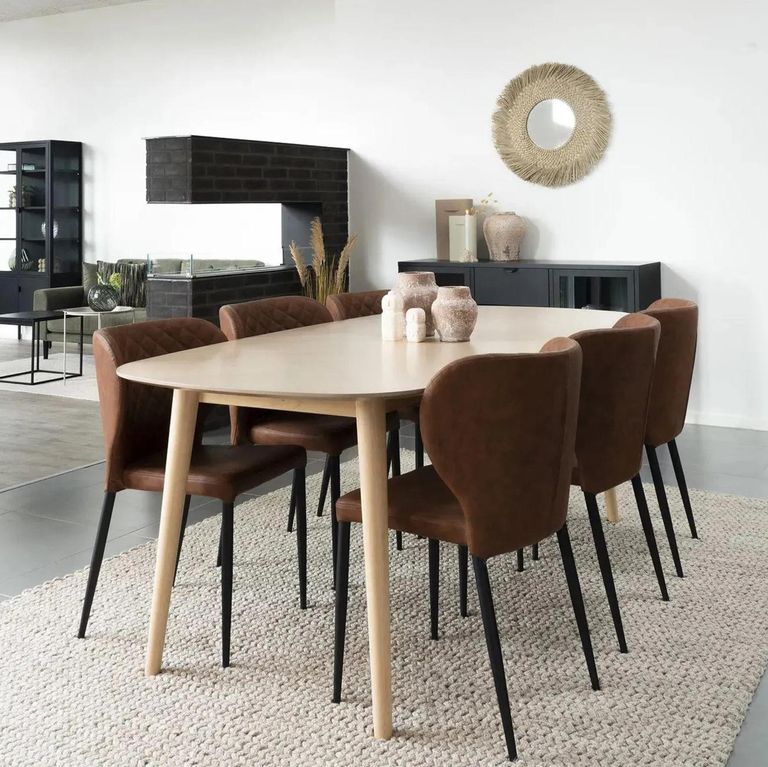 Pisa Dining Chair - Set of 2 - Vintage Brown Faux Leather