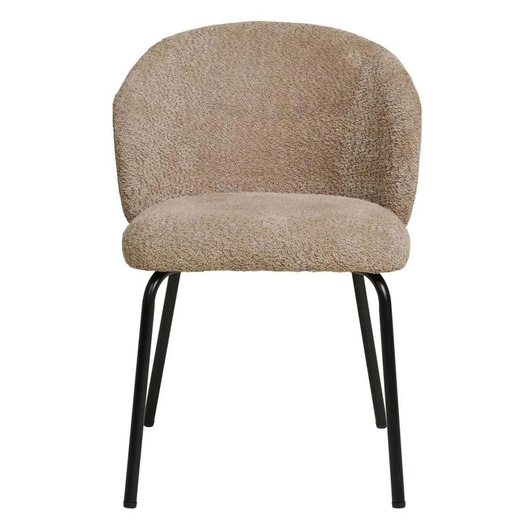 Safira Dining Chair - Set of 2 - Beige Boucle Fabric