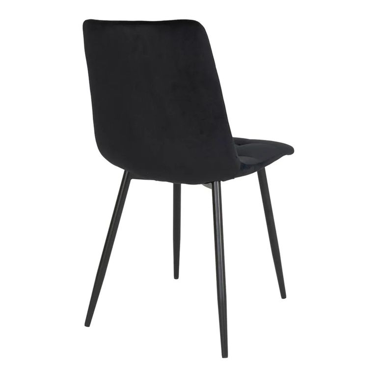 Middelfart Dining Chair - Set of 2 - Black - Velvet Fabric