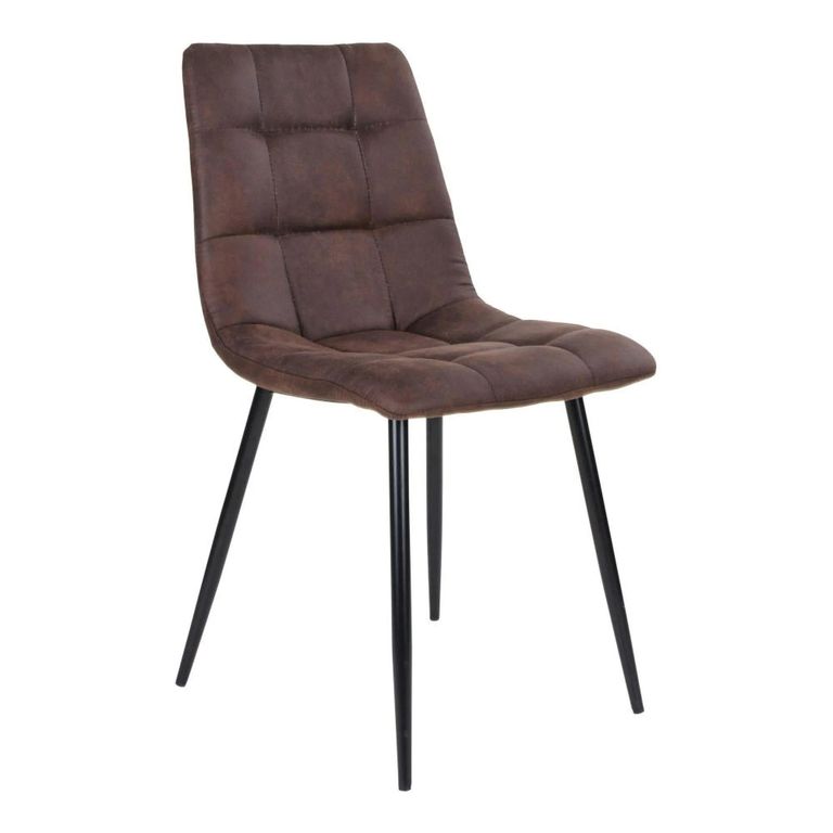 Middelfart Dining Chair - Set of 2 - Dark Brown - Fabric