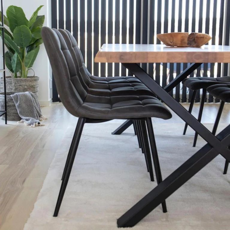 Middelfart Dining Chair - Set of 2 - Dark Grey - Fabric