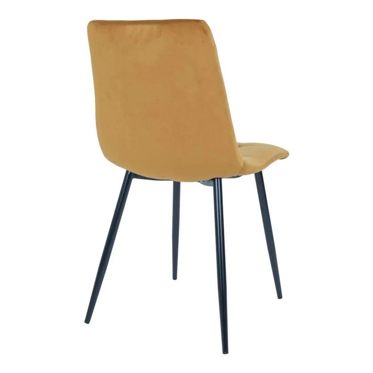Middelfart Dining Chair - Set of 2 - Mustard - Velvet Fabric