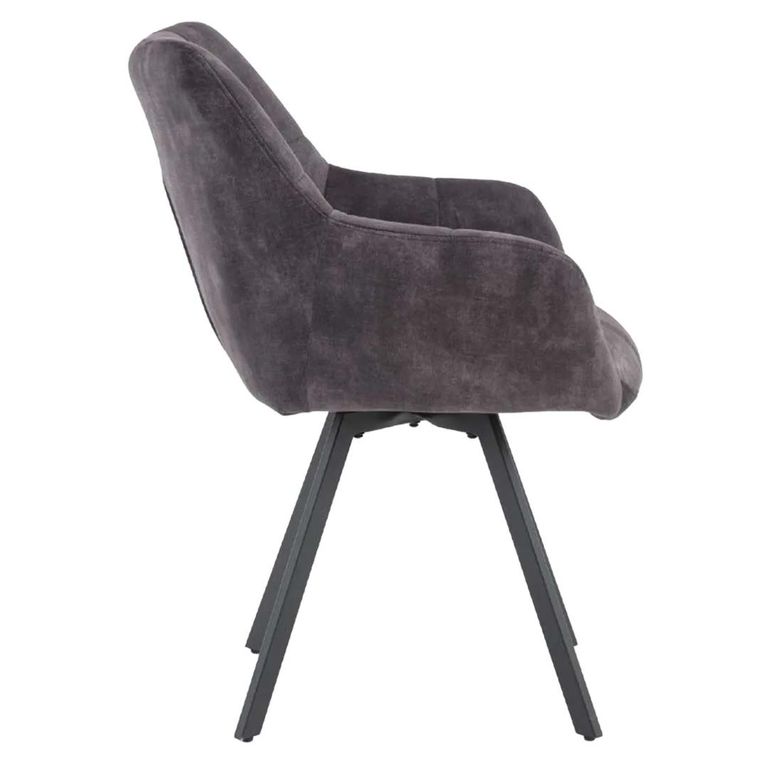 Jade Dining Armchair - Set of 2 - Charcoal Fabric