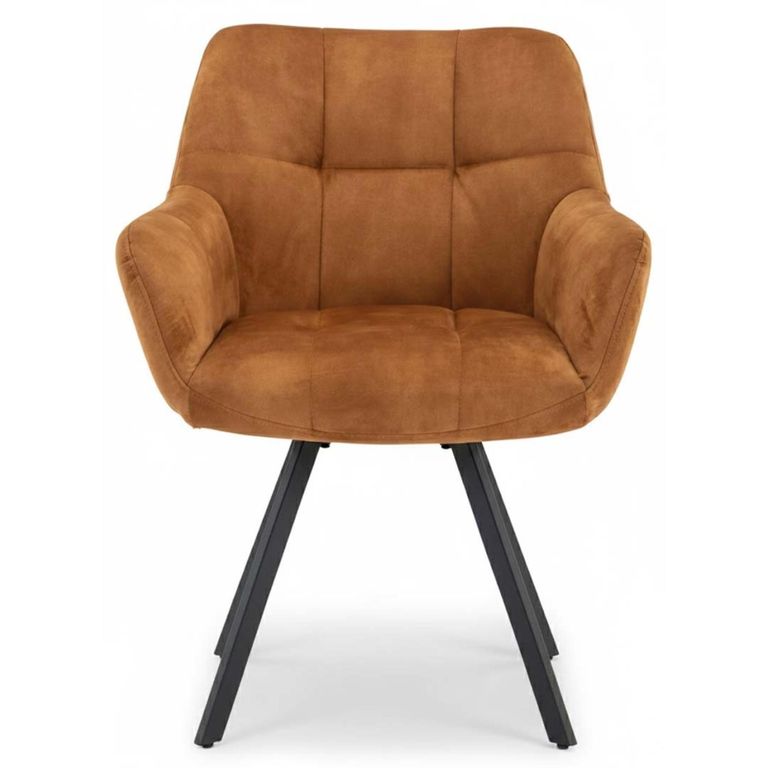 Jade Dining Armchair - Set of 2 - Rust Fabric