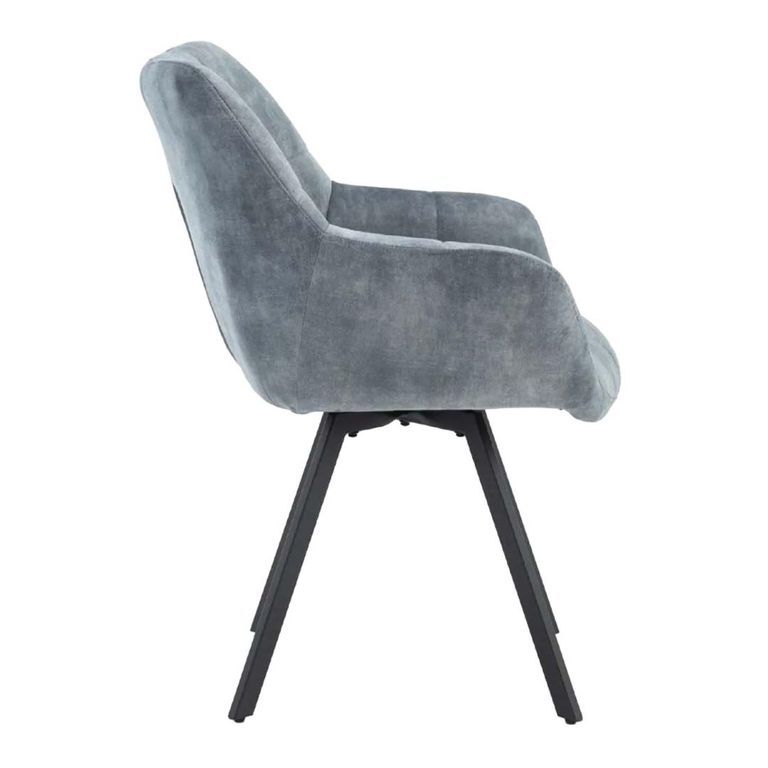 Jade Dining Armchair - Set of 2 - Stone Blue Fabric