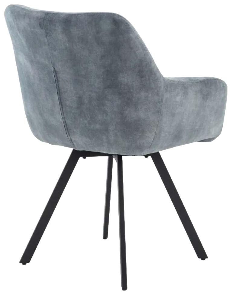Jade Dining Armchair - Set of 2 - Stone Blue Fabric