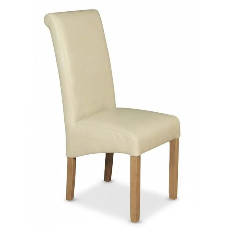 Sophie Dining Chair - Set of 2 - Cream Faux Leather