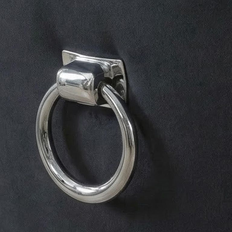 Knocker Back Dining Chair - Black Velvet Fabric - Black Wooden Legs