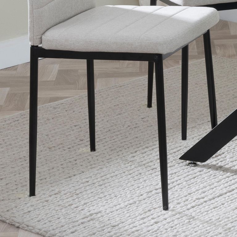 Clearance - Lido Dining Chair - Sand Fabric - Black Legs