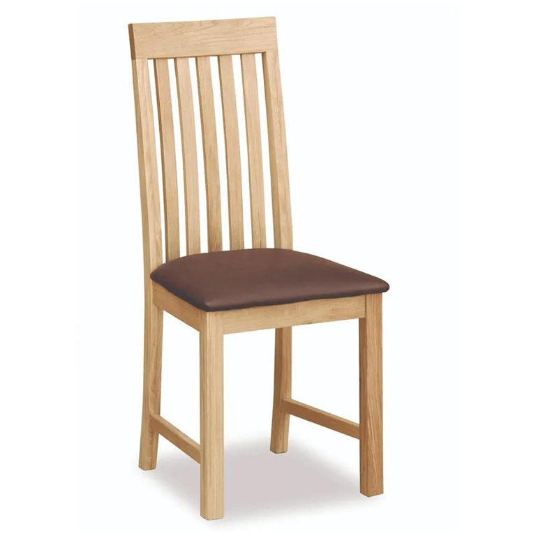 Clearance - New Trinity Dining Chair - Set of 2 - Slatted Back - Natural Oak - FSS16552