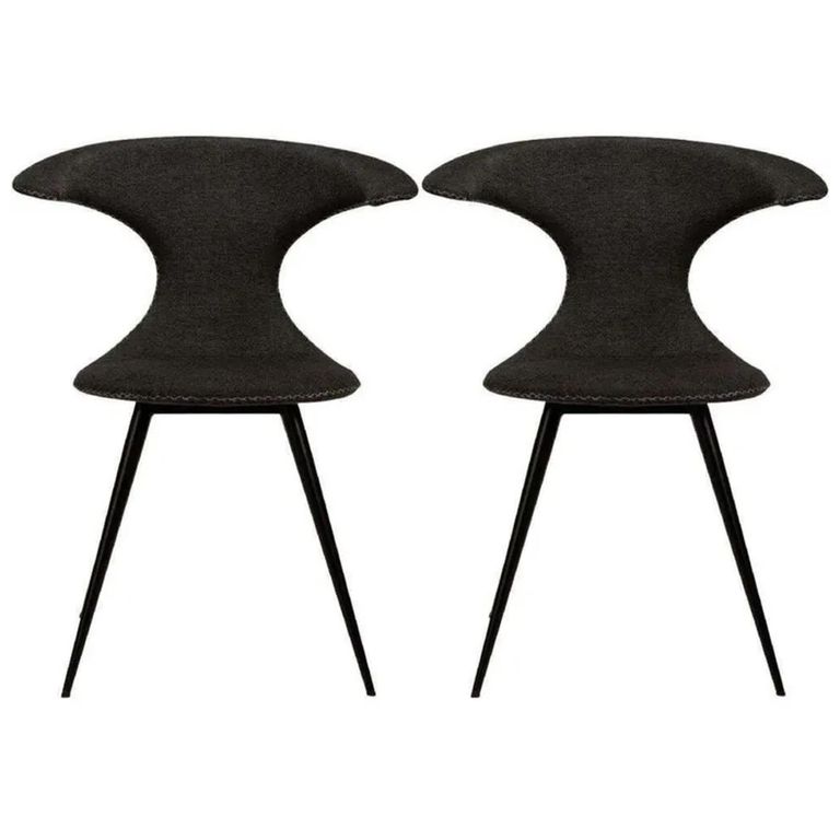 Clearance - Flair Crow Dining Chairs - Set of 2 - Black Fabric - FS404