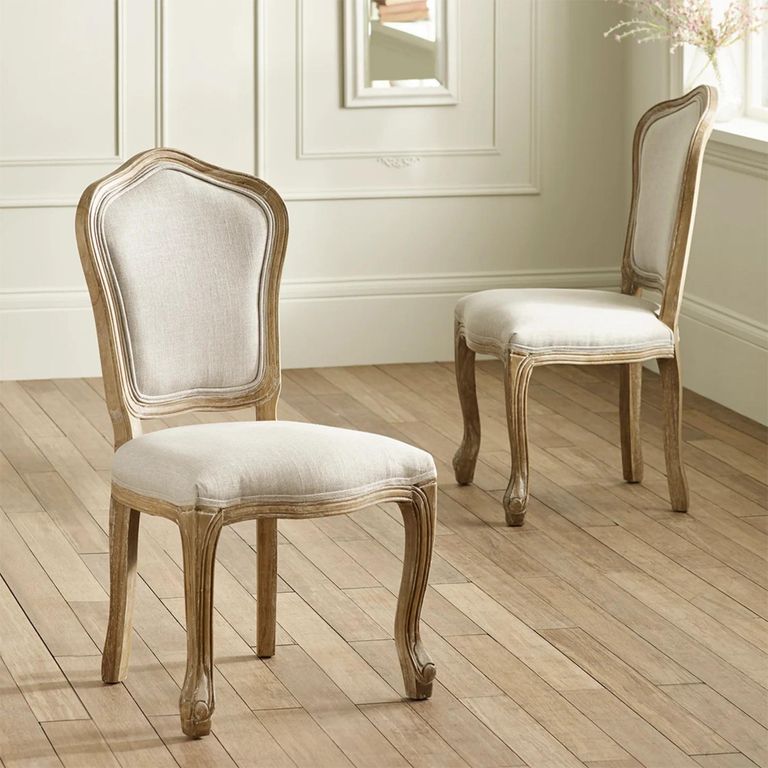 Camille Dining Chair - Set of 2 - Oatmeal Fabric