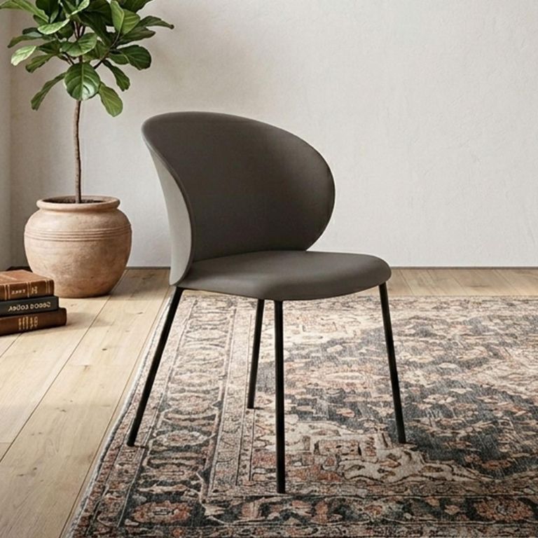 Clearance - Connubia by Calligaris Tuka Dining Chairs - Set of 2 - Matt Taupe with Black Metal Base - CB2134 - FSS14484