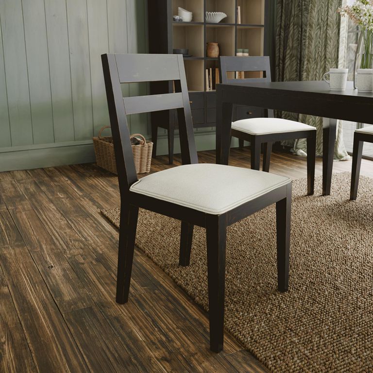 Barwick Dining Chair - Set of 2 - Charcoal & Harmolan Natural Fabric
