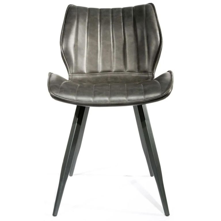 Clearance - Norwich Dining Chairs - Set of 2 - Vintage Leather - Grey - A577