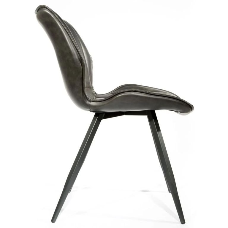 Clearance - Norwich Dining Chairs - Set of 2 - Vintage Leather - Grey - A577