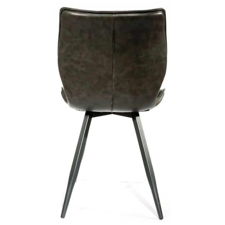 Clearance - Norwich Dining Chairs - Set of 2 - Vintage Leather - Grey - A577