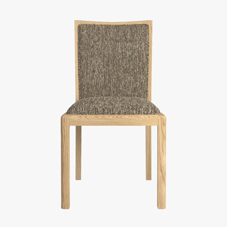 Stockholm Dining Chair - Set of 2 - Low Back - Grey Fabric - Oak