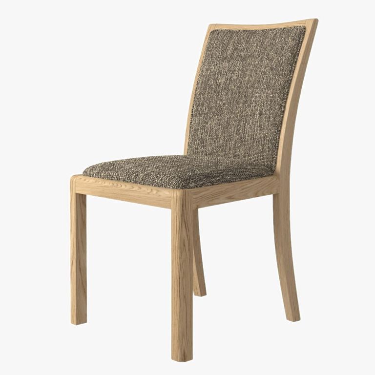 Stockholm Dining Chair - Set of 2 - Low Back - Grey Fabric - Oak