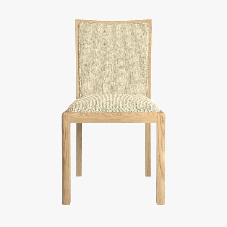 Stockholm Dining Chair - Set of 2 - Low Back - Natural Fabric - Oak