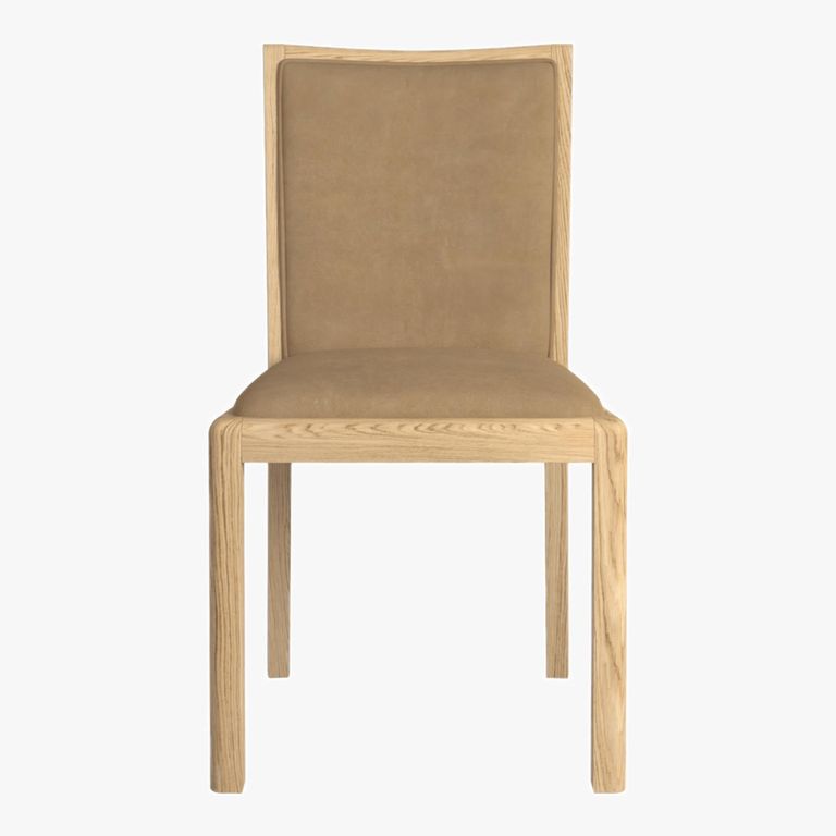 Stockholm Dining Chair - Set of 2 - Low Back - Taupe Faux Leather - Oak