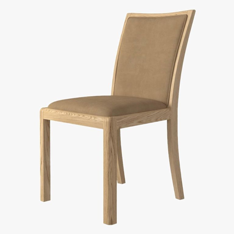 Stockholm Dining Chair - Set of 2 - Low Back - Taupe Faux Leather - Oak