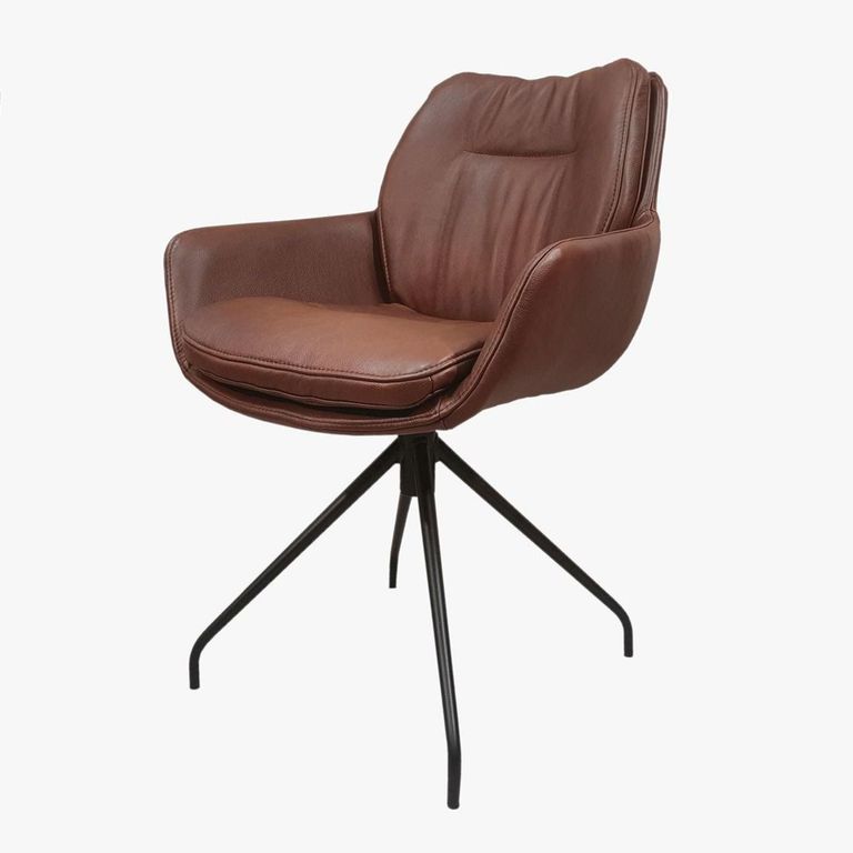 Anna Dining Armchair - Black Swivel Base - Variation Available