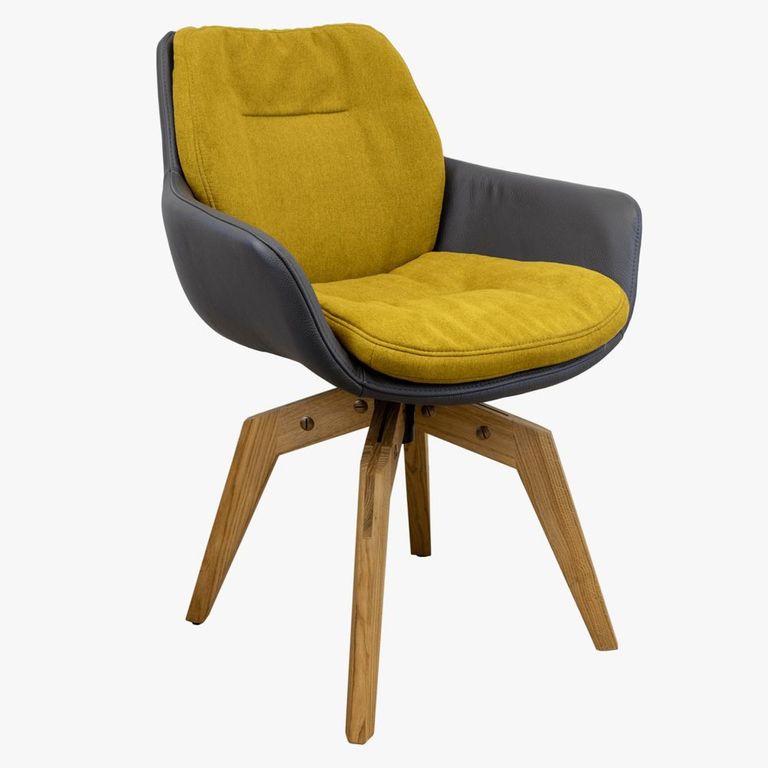 Anna Dining Armchair - Oak Swivel Legs - Variation Available