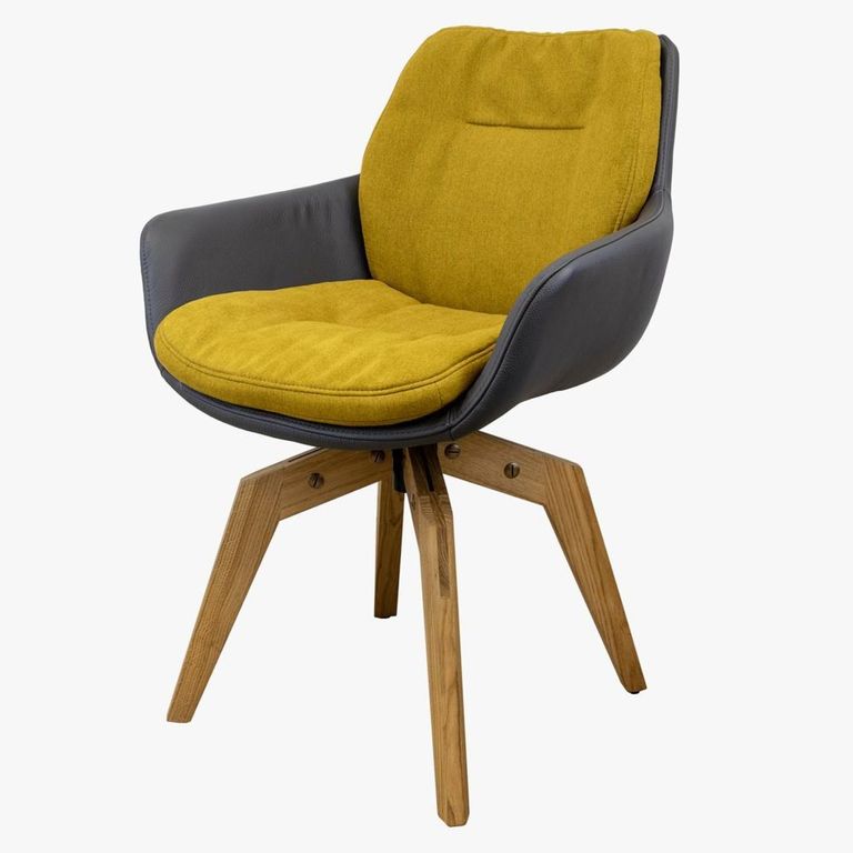 Anna Dining Armchair - Oak Swivel Legs - Variation Available