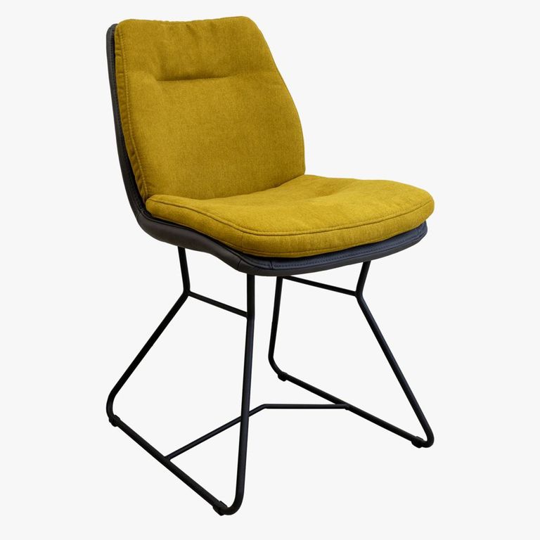 Anna Dining Chair - Anthracite Black Powder Coated Sled Legs - Variation Available