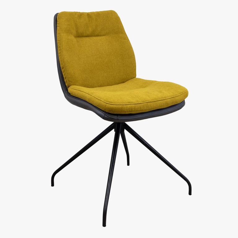 Anna Dining Chair - Anthracite Black Powder Coated Swivel Legs - Variation Available