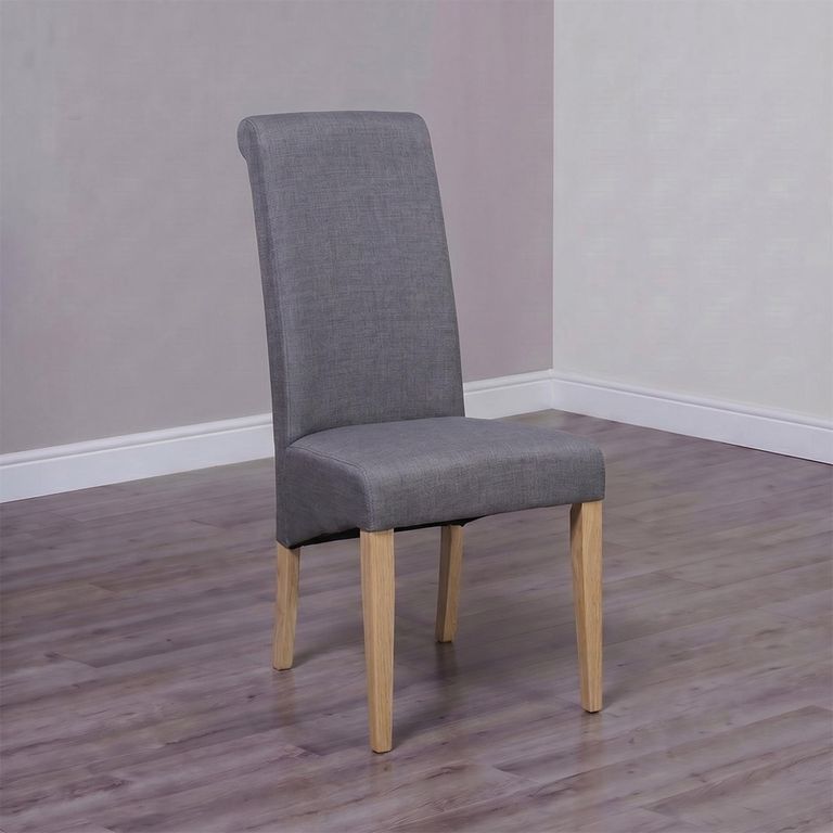 Italia Dining Chair - Set of 2 - Light Grey Fabric
