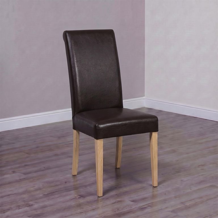 Marianna Dining Chair - Set of 2 - Brown Bycast Leather