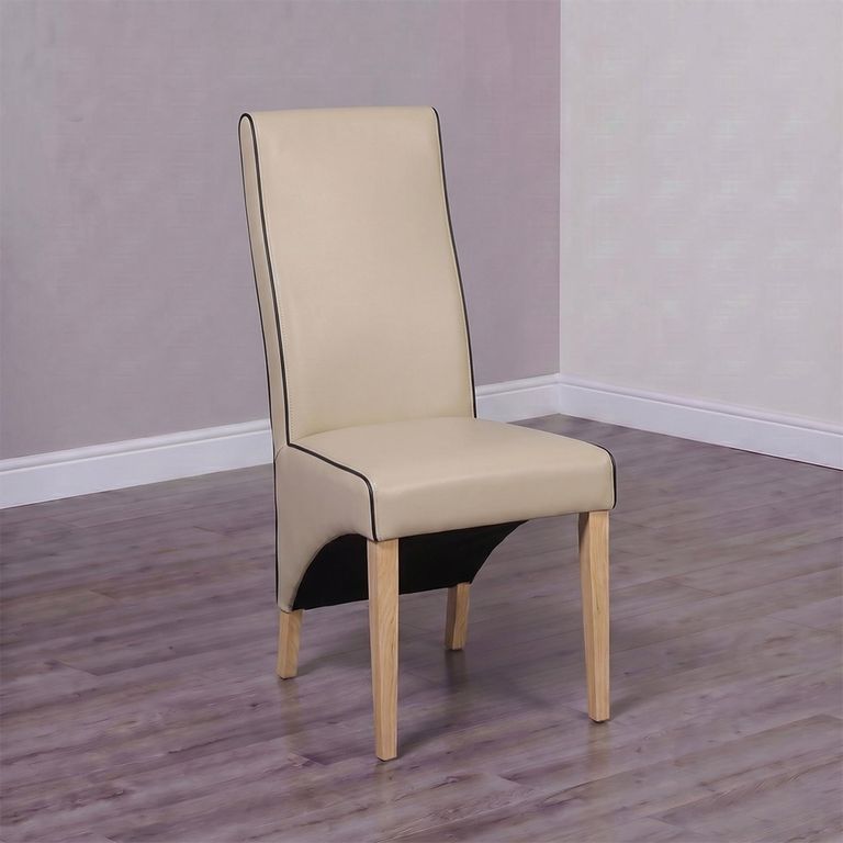 Wave Dining Chair - Set of 2 - Noir Contrast Piping Silverstone Matt Bone