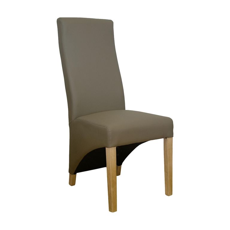 Wave Dining Chair - Set of 2 - Mushroom Bonded Leather