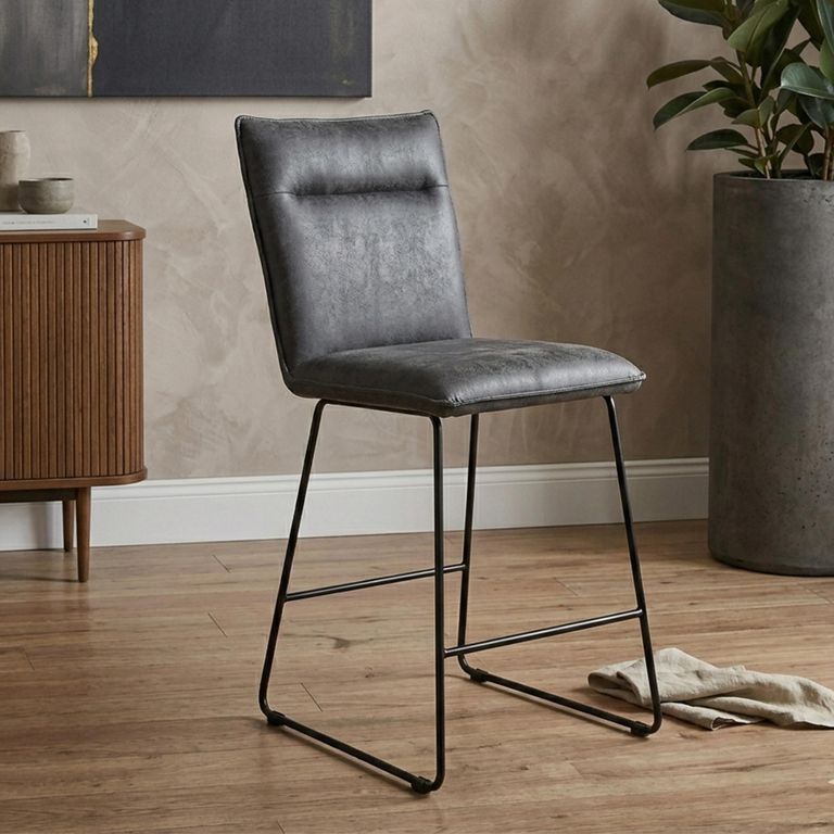 Clearance - Larson Dining Chair - Set of 2 - Grey - Fabric and Metal - A611