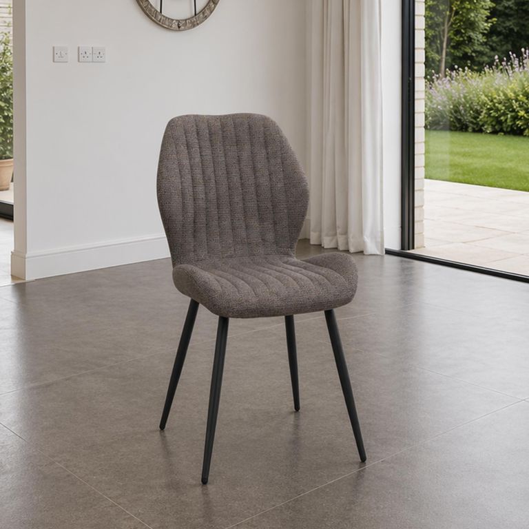 Bardo Dining Chairs - Set of 2 - Fabric - Charcoal
