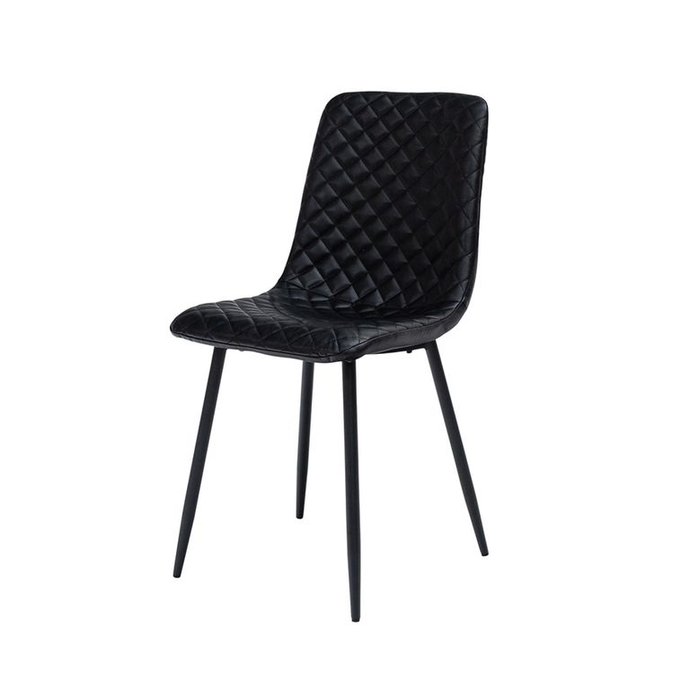 Dining Chairs - Set of 4 - Faux Leather - Black